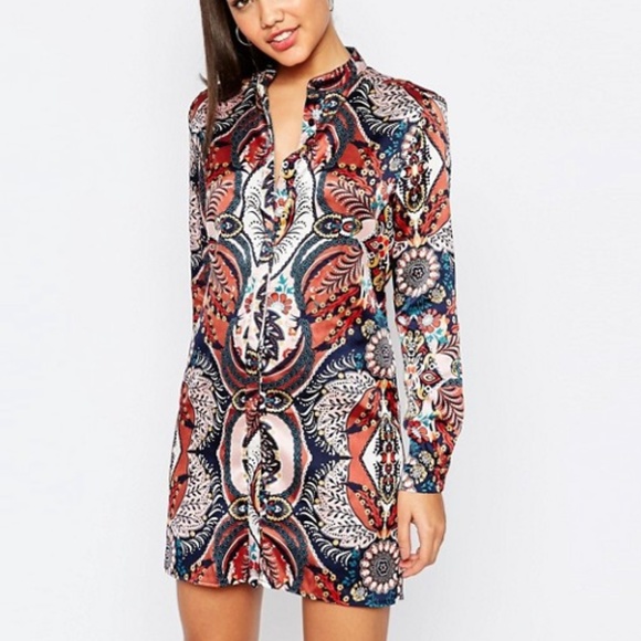 Missguided Dresses & Skirts - Missguided Paisley Print Shirt Dress